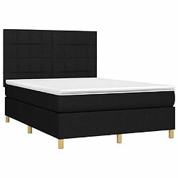 Avis Maison Chic Lit Adulte - Lit simple Lit à sommier tapissier avec matelas moelleux - Meuble de Chambre - Noir 140x200 cm Tissu -MN19717