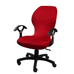 élastique pivotant chaise d'ordinateur housse de siège de bureau protecteur vin rouge pas cher