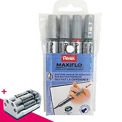 Avis Marqueur effaçable Pentel Maxiflo corps plastique pointe conique 1,2 mm - Pochette de 4