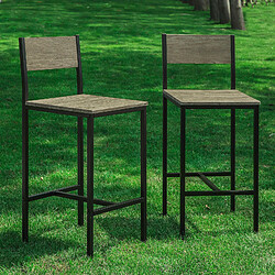 SoBuy FST53x2 Lot de 2 Chaises Tabourets de Bar Cuisine Chaises de Bar, avec Repose-Pieds 