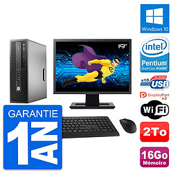 PC HP 800 G2 SFF Ecran 19" Intel G4400 RAM 16Go Disque 2To Windows 10 Wifi - Occasion