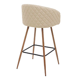 Acheter Mendler 2x tabouret de bar HWC-D72, chaise bar/comptoir, avec dossier, tissu ~ crème-beige