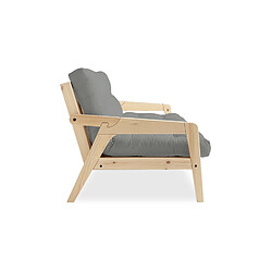 Avis Inside 75 Canapé convertible futon GRAB pin naturel coloris gris couchage 130 cm.