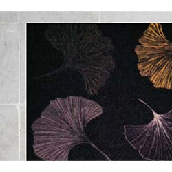 Avis Cpm Tapis Must en velours imprimé Ginkgo - 50 x 120 cm - Noir