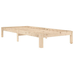 Avis Maison Chic Lit adulte - Lit simple Cadre de lit,Structure du lit Contemporain Bois de pin massif 90x200 cm -MN61753