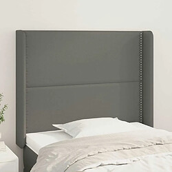 Maison Chic Tête de lit moderne avec oreilles pour chambre - Décoration de lit Gris 103x16x118/128 cm Similicuir -MN23839