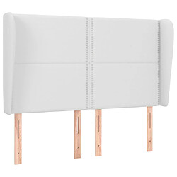 vidaXL Tête de lit avec oreilles Blanc 147x23x118/128 cm Similicuir