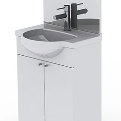 Avis Dansmamaison Meuble de salle de bain 3en1 2 portes 60 cm Blanc - KUOGA