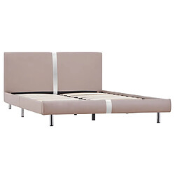 Maison Chic Lit adulte - Lit simple Cadre de lit,Structure du lit Contemporain Cappuccino Similicuir 140 x 200 cm -MN26356