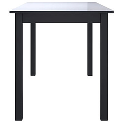 Avis vidaXL Table de salle à manger Noir 114x71x75 cm Bois d'hévéa massif