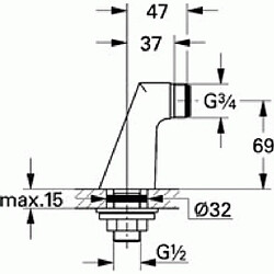 Grohe 1 Colonnette oblique 12030000