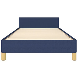 Acheter vidaXL Cadre de lit avec tête de lit sans matelas bleu 80x200 cm tissu