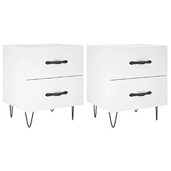 vidaXL Tables de chevet 2 pcs blanc 40x35x47,5 cm bois d’ingénierie