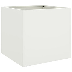 Avis vidaXL Jardinières 2 pcs blanc 42x40x39 cm acier