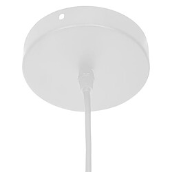 Pegane Lampe suspendue, Suspension luminaire en bois coloris beige et métal blanc - diamètre 38 x Hauteur 37,50 cm