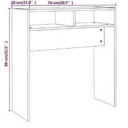 vidaXL Table console Chêne fumé 78x30x80 cm Bois d'ingénierie pas cher