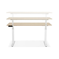 Acheter Mes Bureau 160x80x127 cm plateau naturel et métal blanc - ARUBA