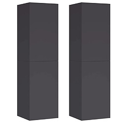 vidaXL Meubles TV 2 pcs Gris 30,5x30x110 cm Bois d’ingénierie