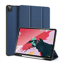 Dux Ducis Etui en PU + TPU triple avec porte-stylet bleu pour votre Apple iPad Pro 12.9 (2020)