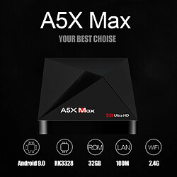 Tv Box 4G Ddr3 Sdram 32G Flash Rk3318 Quad-Core Pour Android 9.0 4K Hd H.265 2.4G Wifi Media Player Réglementation Britannique