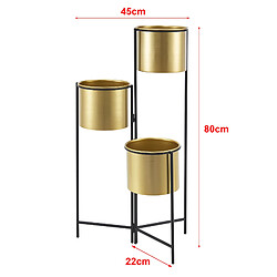 Avis Support de plante (à 3 cache-pots) Haasdonk laiton noir [en.casa]