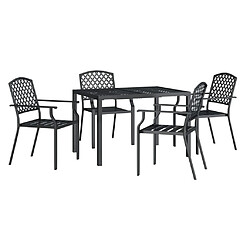 Avis Maison Chic Ensemble de salle à manger de jardin 5 pcs,Table et chaises d'extérieur anthracite acier -GKD441582