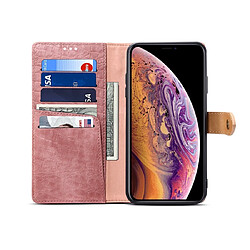 Wewoo Housse Coque Étui en cuir à rabat horizontal PU de texture épissée de couleur crocodile pour iPhone XRavec porte-monnaie et étuifentes cartes et lanière rose pas cher