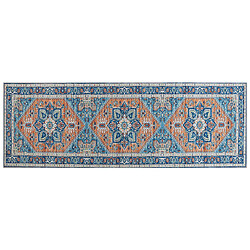 Beliani Tapis bleu et orange 70 x 200 cm RITAPURAM