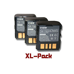 vhbw set de 3 batteries pour caméscope JVC GZ-MG27 GZ-MG30 GZ-MG33 GZ-MG37 GZ-MG40 GZ-MG47 GZ-MG50 GZ-MG57 GZ-MG60 GZ-MG67 GZ-MG70 GZ-MG77 GZ-MG505.