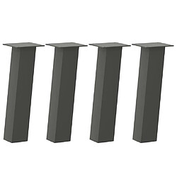 vidaXL Pieds de table basse 4 pcs anthracite 30 cm acier