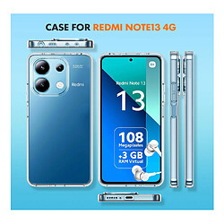 Htdmobiles Coque pour Xiaomi Redmi Note 13 4G - housse etui silicone gel fine 360 integrale (avant et arriere) + film ecran - TRANSPARENT