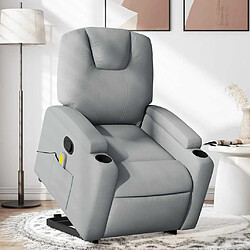 vidaXL Fauteuil de massage inclinable Gris clair Tissu