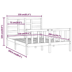 vidaXL Cadre de lit sans matelas 150x200 cm bois massif pas cher