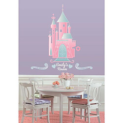 Thedecofactory CHÂTEAU PRINCESSE - Stickers repositionnables géants château de princesse à personnaliser 102x47