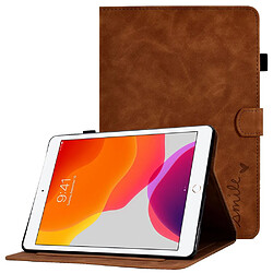 Etui en PU avec support, porte-cartes et porte-stylo pour votre iPad 10.2 (2019)/(2020)/Air 10.5 pouces (2019) - marron