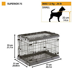 Ferplast Caisse pour chiens Superior 75 77x51x55 cm Noir pas cher