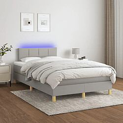 vidaXL Sommier à lattes de lit matelas LED Gris clair 120x200 cm Tissu