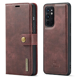 Etui en PU DG.MING absorption magnétique avec support, rouge vin pour votre OnePlus 9RT 5G