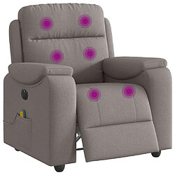 vidaXL Fauteuil de massage inclinable électrique Taupe Tissu