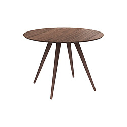 Rendez Vous Deco Table ronde Liwa 4 personnes en bois foncé D105 cm