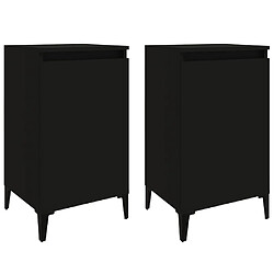 Maison Chic Lot de 2 Tables de chevet - Tables de Nuit noir 40x35x70 cm bois d'ingénierie