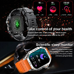 Yonis Montre Connectée Sportive Noir Acier Bluetooth