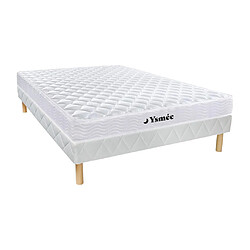 Vente-Unique Ensemble 140 x 190 cm sommier + matelas ressorts et mémoire de forme ép.15cm - WOLKENLOS de YSMÉE