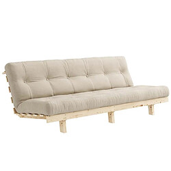 Inside 75 Banquette convertible futon LEAN bois de pin coloris beige 130x200 cm