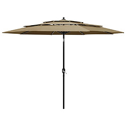 Maison Chic Parasol Jardin | Parasol à 3 niveaux avec mat en aluminium Taupe 3 m - GKD71378