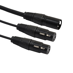 Acheter 2x Y Séparateur Câble XLR Microphone Connecteur Corde Mâle À 2 Femêlle 1 ft