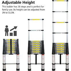 Échelle Télescopique 3.2m en Aluminium Echelle Portable Pliante