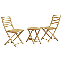 vidaXL Ensemble de bistro 3 pcs bambou