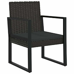 Avis Maison Chic Salon de jardin 3 pcs + coussins - Mobilier/Meubles de jardin - Table et chaises d'extérieur Noir Résine tressée -MN34338