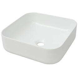 vidaXL Lavabo carré Céramique Blanc 39x39x13,5 cm